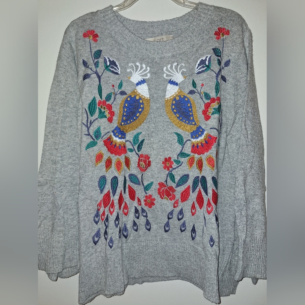 LOFT Gray Knit Sweater